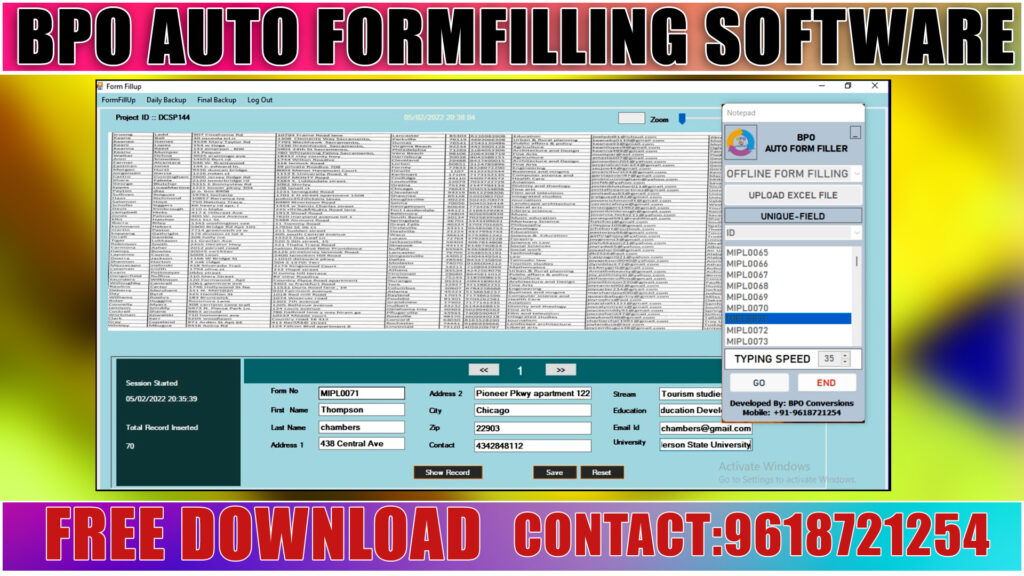 Offline Auto Form Filler Software