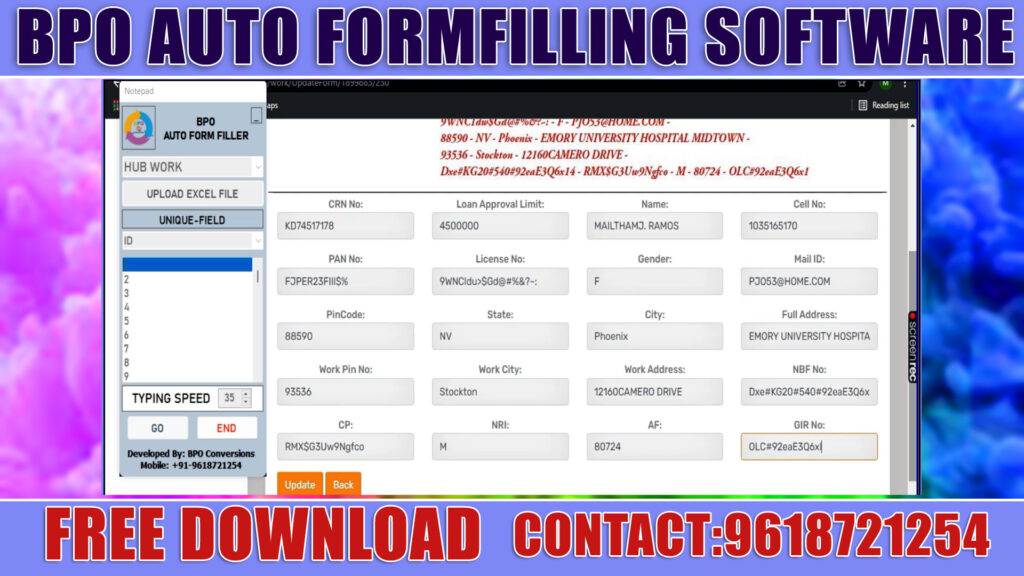 Online Data Entry Auto Form Filler Software