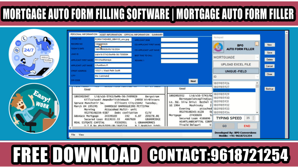 Mortgage Form Filling Auto Typer Software