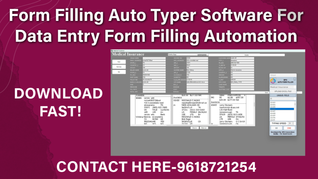 Medical Insurance Auto Form Filler Software