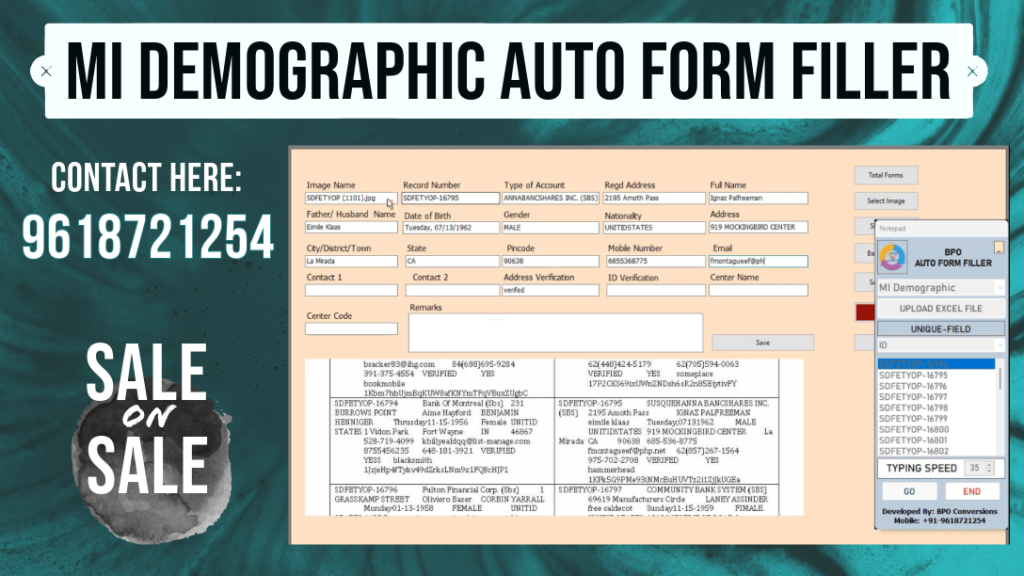 MI Demographic Auto Form Filler Software