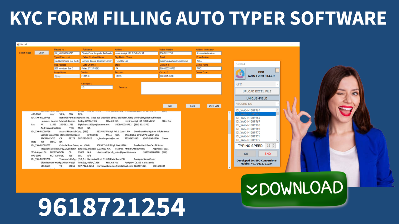 KYC FORM FILLING AUTO TYPING SOFTWARE