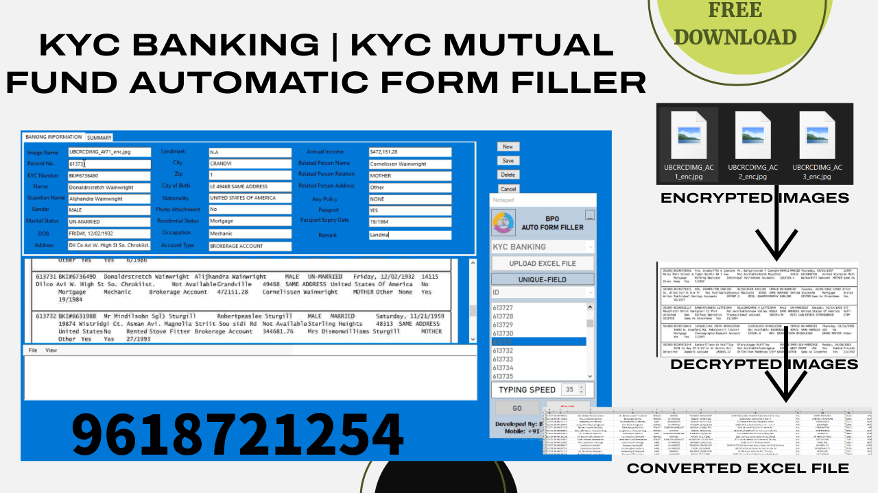 KYC Banking Form Filling Auto Typer Software