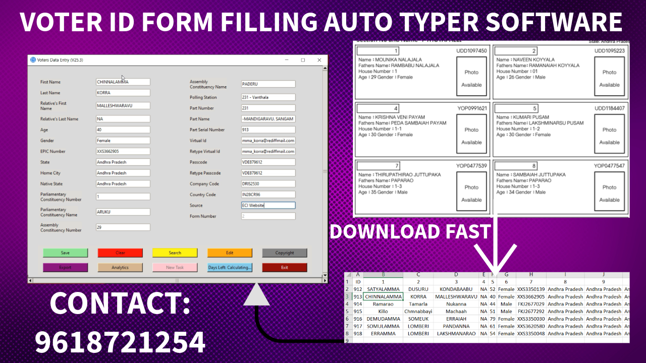 VOTER ID FORM FILLING AUTO TYPING SOFTWARE